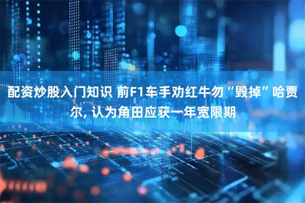 配资炒股入门知识 前F1车手劝红牛勿“毁掉”哈贾尔, 认为角田应获一年宽限期