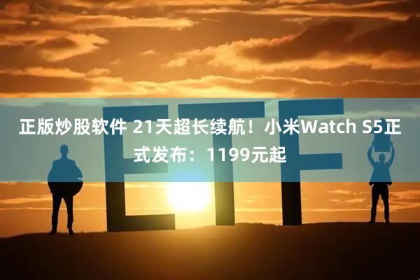 正版炒股软件 21天超长续航!小米Watch S5正式发布:1199元起